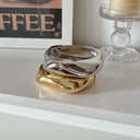 Metallic Shiny Irregular Open Bracelet - Fashionable & Elegant Wristband, Stylish & Versatile Jewelry for Women