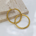 French Style Vintage Earrings, Stainless Steel & Titanium Steel Hoops, High-End Minimalist Fade-Resistant Ear Cuffs for Women