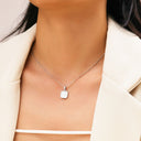 Light Luxury Niche Titanium Steel Necklace - Minimalist Mother-of-Pearl Square Pendant, Cool Elegant Versatile Women's Choker