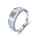 S925 Sterling Silver Sugar Cube Moissanite Couple Rings, Minimalist Quiet Luxury Accessories - Perfect Valentine's Gift