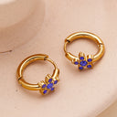 INS - style Titanium Steel Earrings for Women - High - end Light Luxury Stud Earrings, Retro Diamond - inlaid Flower - shaped Hoop Earrings, Simple and Elegant