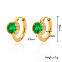 Korean-Style New Design Earrings, 18K Gold Plated Stainless Steel Geometric Zircon Earrings, Elegant Versatile Jewelry for Women