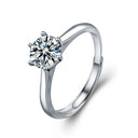 S925 Sterling Silver Adjustable Couple Rings Set for Him & Her, Fadeproof High-End Six-Claw Moissanite Rings