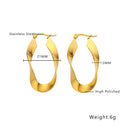 Stainless Steel Earrings, Hip Hop Irregular Gold Titanium Steel Hoop Earrings, Bold Statement Ear Cuffs for Women