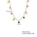 Stainless Steel Collarbone Chain & Bracelet - Titanium Steel Gold-Plated, Diamond-Embedded Colorful Zircon High-End Jewelry