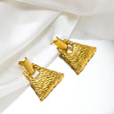 Trending! Versatile Stainless Steel Earrings for Women - Hammered - Pleated Heart Titanium Steel Dangles, 网红 - approved Chic Accessory