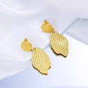 High - end Fashion Titanium Steel Earrings - Embossed Texture Dangle Earrings, Irregular Geometric Tassel Titanium Steel Earrings for Wome