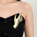 Statement Exaggerated Polished Brooch - High-End Small Suit Pin, Versatile Scarf Shawl Buckle Corsage