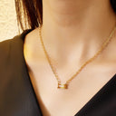 INS Vibe French Retro Necklace - Colored Sugar Cube Zircon Collarbone Chain, Light Luxury Fashion Versatile High-End Jewelry