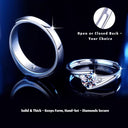 925 Sterling Silver Moissanite Couple Rings, D-Color Simulated Wedding Bands, Niche Luxury Cross-Border Gift for Her