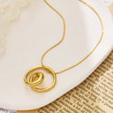 High-End Minimalist Titanium Steel Necklace - Gold Irregular Pendant Collarbone & Sweater Chain