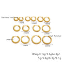 18K Gold Plated Earrings, Stainless Steel & Titanium Steel Hollow Hoops, High-End Versatile Round Wire Ear Cuffs for Women