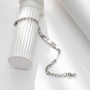 European & American Cross-Border Couple Bracelets - Minimalist Versatile Stackable Titanium Steel Chains with DIY Engravable Curved Plate