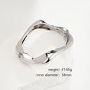 Women's Artisanal Wave Bracelet - Irregular Design, High-Shine Finish, Light Luxury Aesthetic