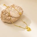 Titanium Steel Twisted Heart Necklace - High-End Versatile Heart-Shaped Pendant Collarbone Chain, Light Luxury Style