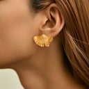 Bulk Women's Jewelry: European American INS-Inspired Ginkgo Leaf Earrings & Maple Leaf Studs, Exquisite Design for Wholesale