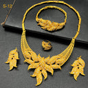 Factory Spot Wholesale European &amp; American Fashion Jewelry 4-Piece Set, Necklace Earrings Bracelet Ring for Middle East &amp; Dubai