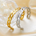 Unique Design Exaggerated Wide Chain Bracelet - New Titanium Steel Stainless Steel Open Cuff for Euro-American Cross Border