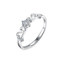 S925 Sterling Silver Angel Wings Moissanite Couple Rings, INS Minimalist Open Engagement/Wedding Ring Settings
