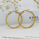 Vacuum Plating Titanium Steel Earrings, Retro Gold Big Chunky Hoops, High-End Exaggerated Ear Cuffs for Women