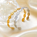 Wholesale In-Stock Women's Bracelet - Niche Fashion Trendy Versatile C-Shape Pig Nose Stainless Steel Oil-Pressed Open Bangle