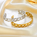 Unique Design Exaggerated Wide Chain Bracelet - New Titanium Steel Stainless Steel Open Cuff for Euro-American Cross Border