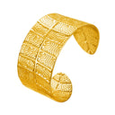 European & American Bold Leaf Texture Open Bracelets & Minimalist Fashion Cool-Tone Bangles - Niche Light Luxury Premium Jewelry