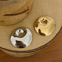 Niche Design Sense Temperament Versatile Shiny Dimpled Titanium Steel Brooch - Irregular Smooth Surface Clothing Accessory Boutonniere