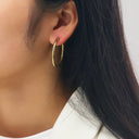 French Style Vintage Earrings, Stainless Steel & Titanium Steel Hoops, High-End Minimalist Fade-Resistant Ear Cuffs for Women