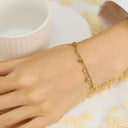 INS-Style 18K Gold-Plated Bracelet - Stainless Titanium Steel Daisy Diamond Bangle French Versatile