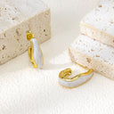 Irregular Stainless Steel Stud Earrings, Retro Niche Design Minimalist & Versatile Elegant Earrings for Women