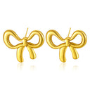 Women's Stainless Steel Cross-border Jewelry: Cute Bow Stud Earrings & Geometric Drop Earrings, Fresh Sweet & Elegant Trendy Style