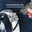 S925 Sterling Silver Original Moissanite Couple Rings, INS Style Open Bands for Wedding & Suit, Hand Jewelry