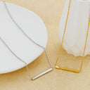 Minimalist and Versatile Temperament DIY Long Pendant Necklace for Women - One-Line Horizontal Titanium Steel Smooth Clavicle Chain