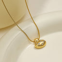 INS Vibe High-End Stainless Steel Necklace - Irregular Collarbone Chain with Sparkling Heart Zircon Pendant