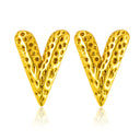 Bulk Trendy Jewelry: Stainless Steel Stud Earrings with Metallic Irregular Geometric Dot Pattern, Niche Versatile Design