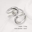 Niche Design Exaggerated Irregular Geometric Double - Layer Wide - Face Bracelet, Hollow - Out Embracing Wristband for Women