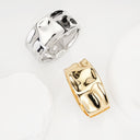 Ins-Inspired Cold-Front Bracelet - Wide, Textured Metal Spring Open Cuff with High-End Aesthetic