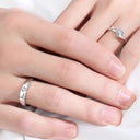 925 Sterling Silver Moissanite Couple Rings, D-Color Simulated Wedding Bands, Niche Luxury Cross-Border Gift for Her