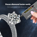 S925 Sterling Silver INS-Style Couple Rings, Moissanite Simulated Diamond Closed Wedding Bands - Wholesale Silver Jewelry