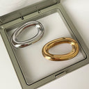 Irregular O-shaped Titanium Steel Brooch - Niche, Exaggerated and Personalized Design Corsage, Fashionable and Elegant, Light Luxury High-end Accessory