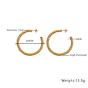 Cool-Tone Minimalist Versatile Mesh Circle Studs, Gold Stainless Steel & Titanium Steel Earrings for Women
