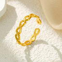 Retro-Chic High Color-Retention Open Ring - Stainless Steel Premium Fashion