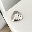 Niche Minimalist Triangle Brooch - Polished 3D Korean-Style Pin, Small Mini Versatile Accessory for Women