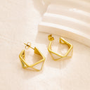 Retro Minimalist Geometric 拼接 Earrings, Wholesale Niche High-End Titanium Steel Studs & Hoops for Women