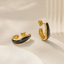 Irregular Stainless Steel Stud Earrings, Retro Niche Design Minimalist & Versatile Elegant Earrings for Women