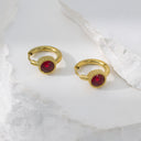 Korean-Style New Design Earrings, 18K Gold Plated Stainless Steel Geometric Zircon Earrings, Elegant Versatile Jewelry for Women