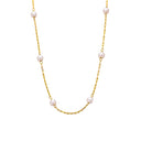 High-End Elegant Titanium Steel Necklace - Minimalist Geometric Pearl Bead Tassel Women's Jewelry