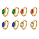 Luxury Geometric Earrings, 18K Gold Plated Diamond - Inlaid Ear Cuffs, High - End Stainless Steel Jewelry for Women