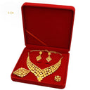 Wholesale 24K Gold Bridal Jewelry 4-Piece Set for Nigeria & Dubai, Necklace Earrings Bracelet Ring